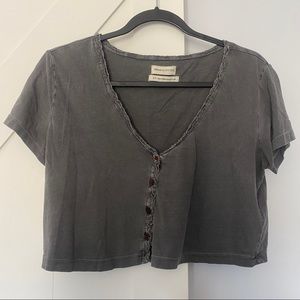 Urban outfitters gray cropped shirt